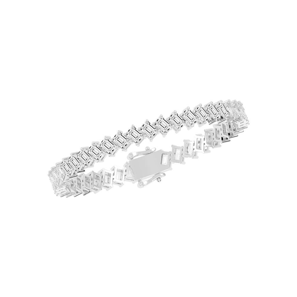 Architectural Gleam Emerald-Cut Diamond Bracelet