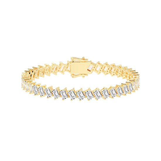 Architectural Gleam Emerald-Cut Diamond Bracelet