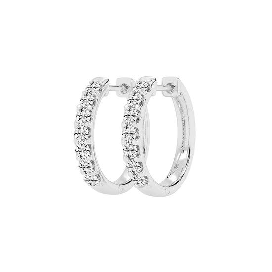 Micro-Pave Diamond Embrace Hoop Earrings