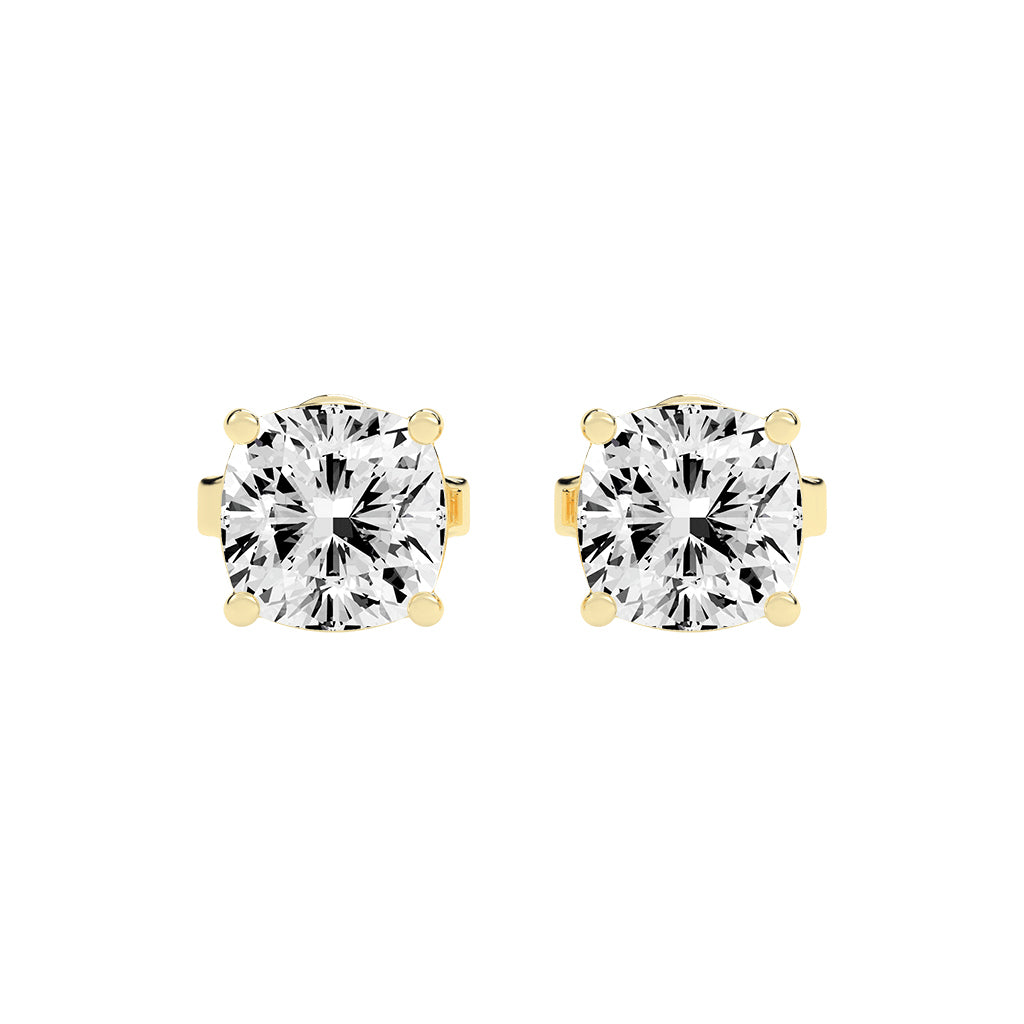 Pillow of Light Diamond Stud Earrings