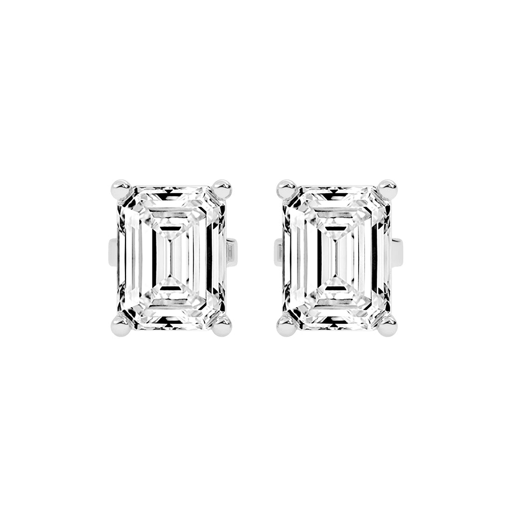 Architectural Brilliance Emerald-Cut Diamond Stud Earrings