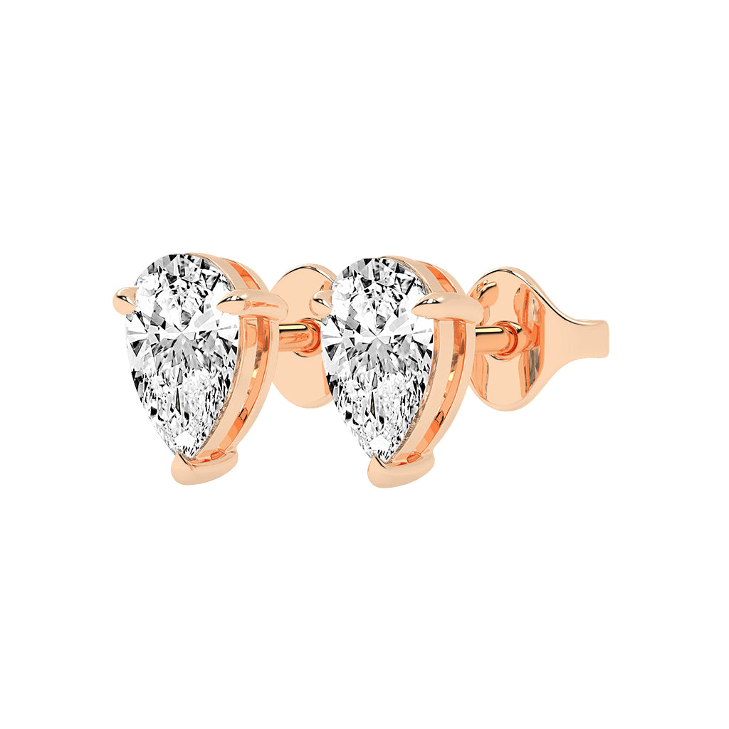 Graceful Cascade Pear Diamond Stud Earrings