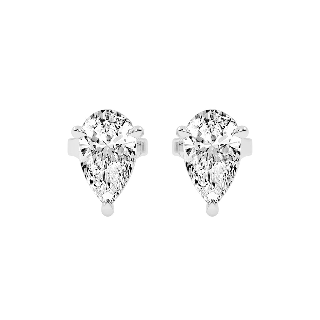 Graceful Cascade Pear Diamond Stud Earrings