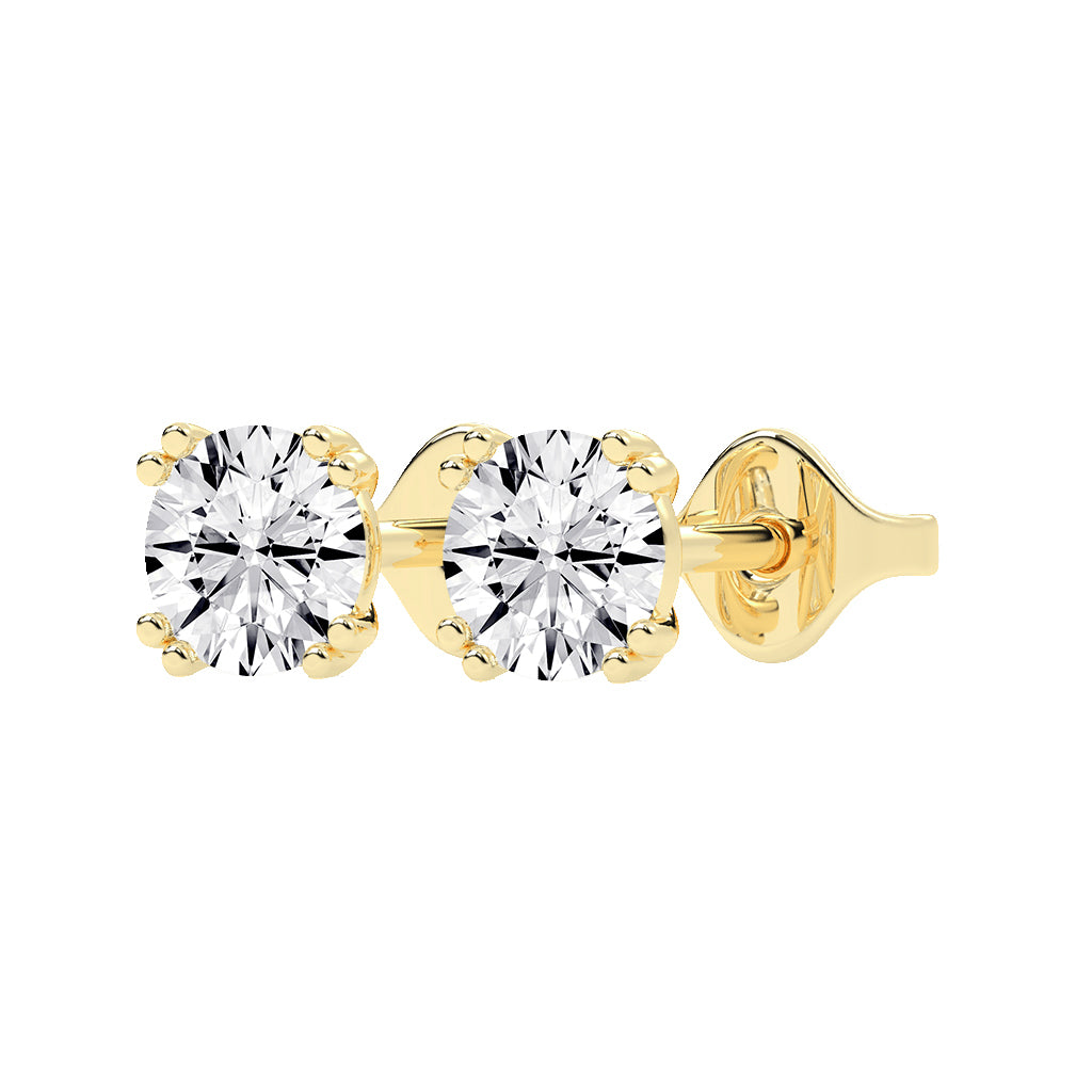 Classic Brilliance Beaded Prong Diamond Stud Earrings