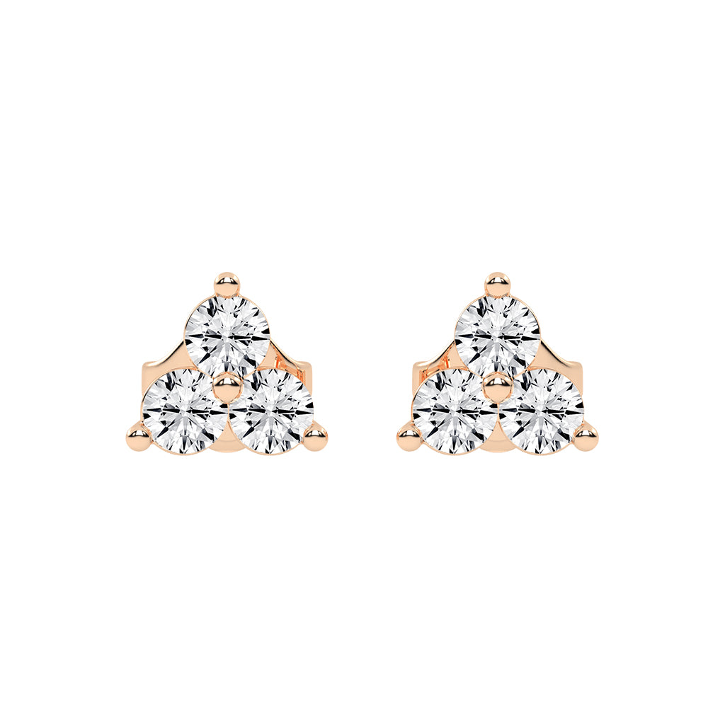 Trilogy Sparkle Diamond Cluster Stud Earrings