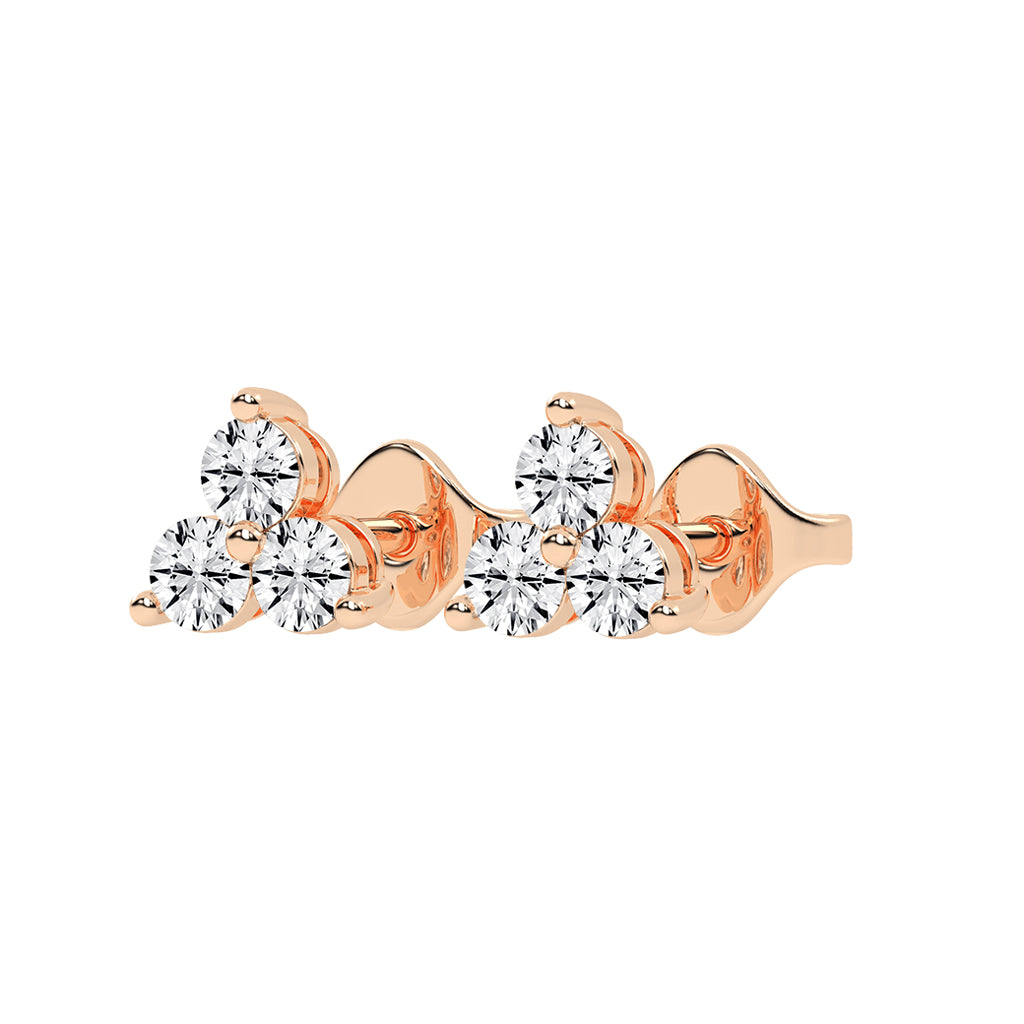 Trilogy Sparkle Diamond Cluster Stud Earrings