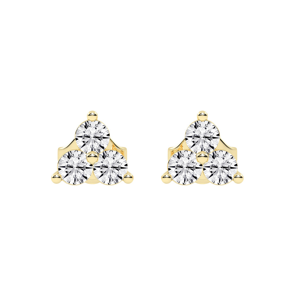 Trilogy Sparkle Diamond Cluster Stud Earrings