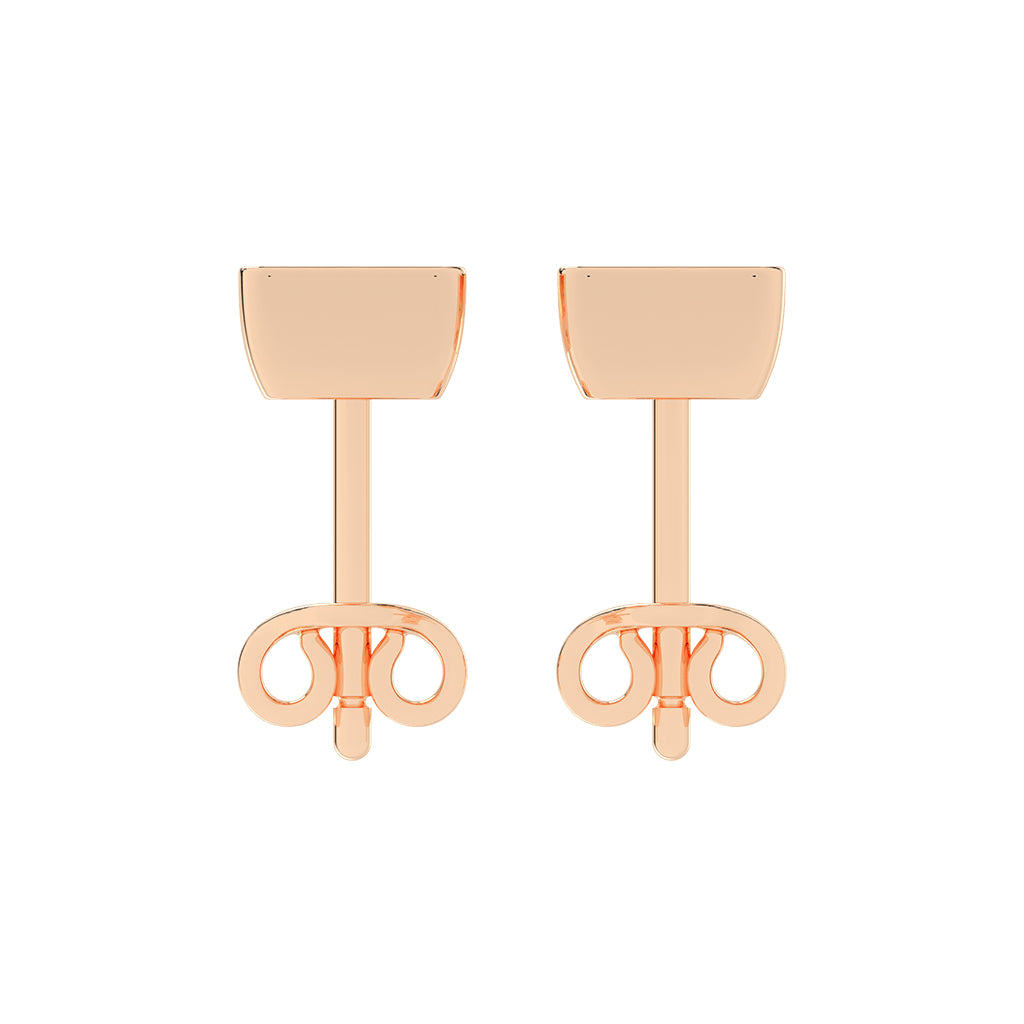 Modern Edge Bezel Princess Diamond Stud Earrings