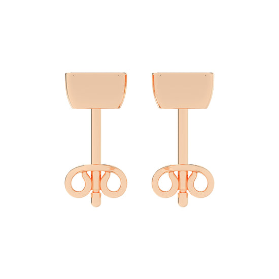 Modern Edge Bezel Princess Diamond Stud Earrings