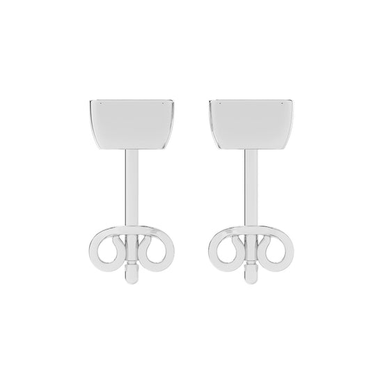 Modern Edge Bezel Princess Diamond Stud Earrings