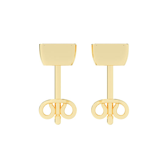Modern Edge Bezel Princess Diamond Stud Earrings