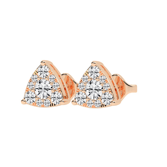 Pyramid of Light Diamond Stud Earrings