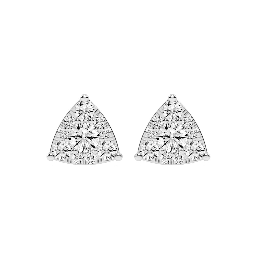 Pyramid of Light Diamond Stud Earrings