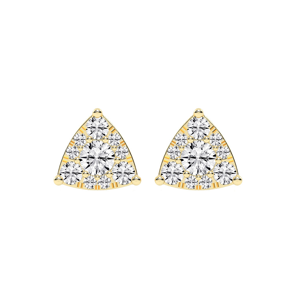 Pyramid of Light Diamond Stud Earrings