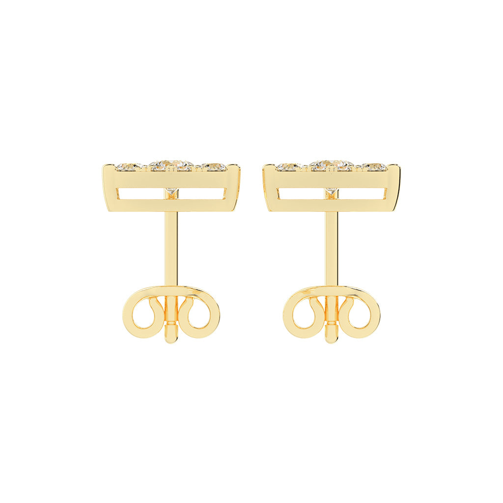 Pyramid of Light Diamond Stud Earrings