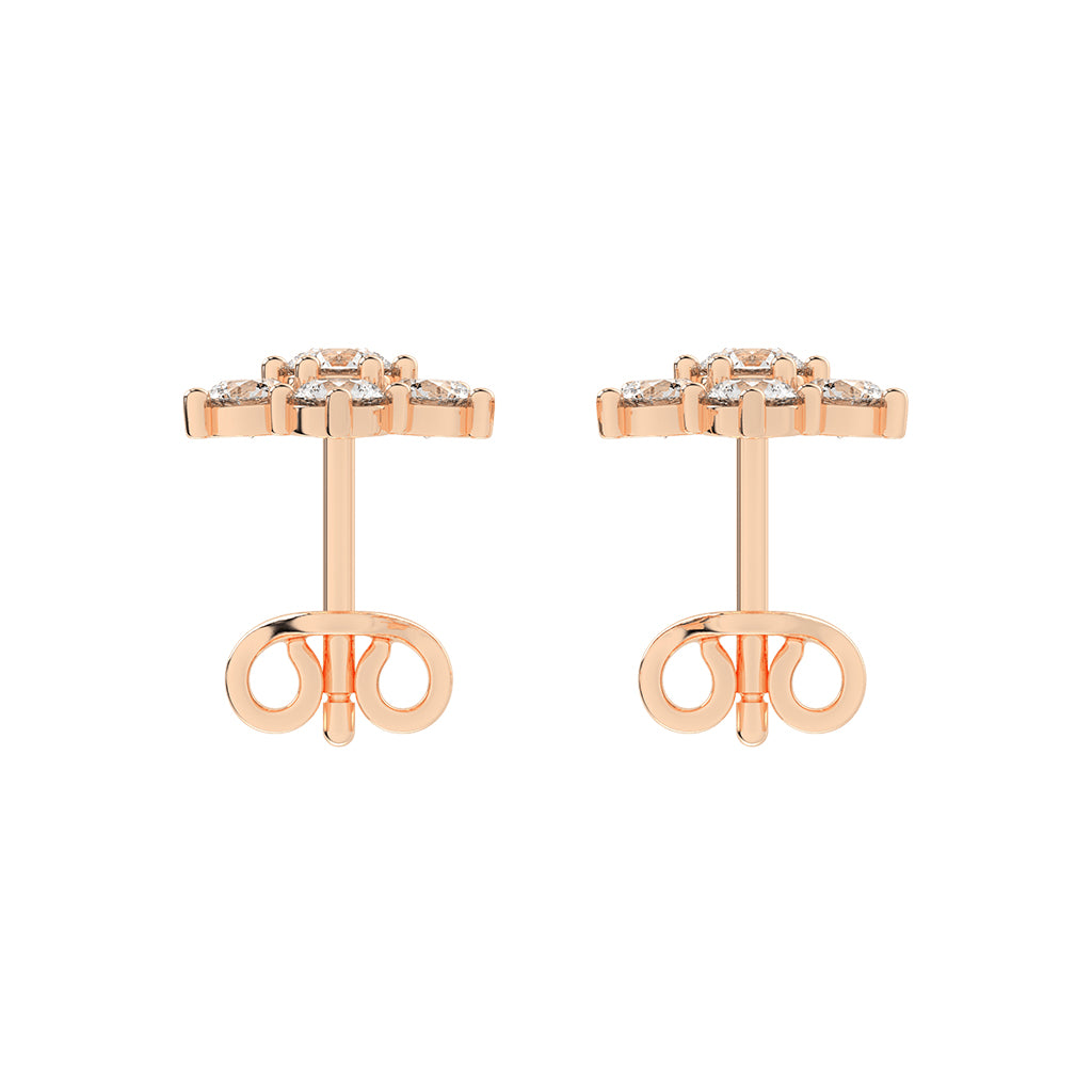 Stellar Bloom Diamond Cluster Stud Earrings