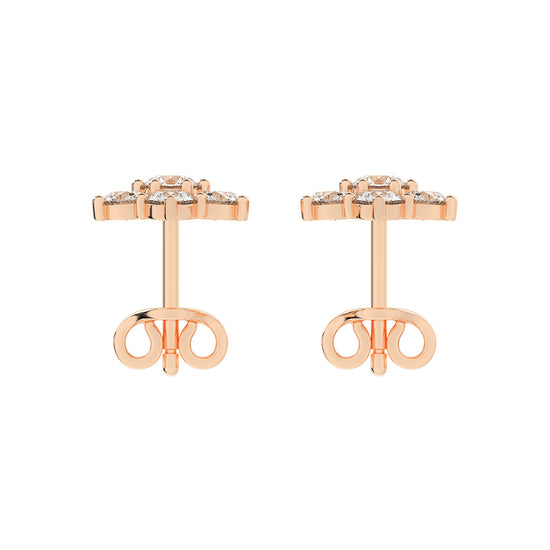 Stellar Bloom Diamond Cluster Stud Earrings