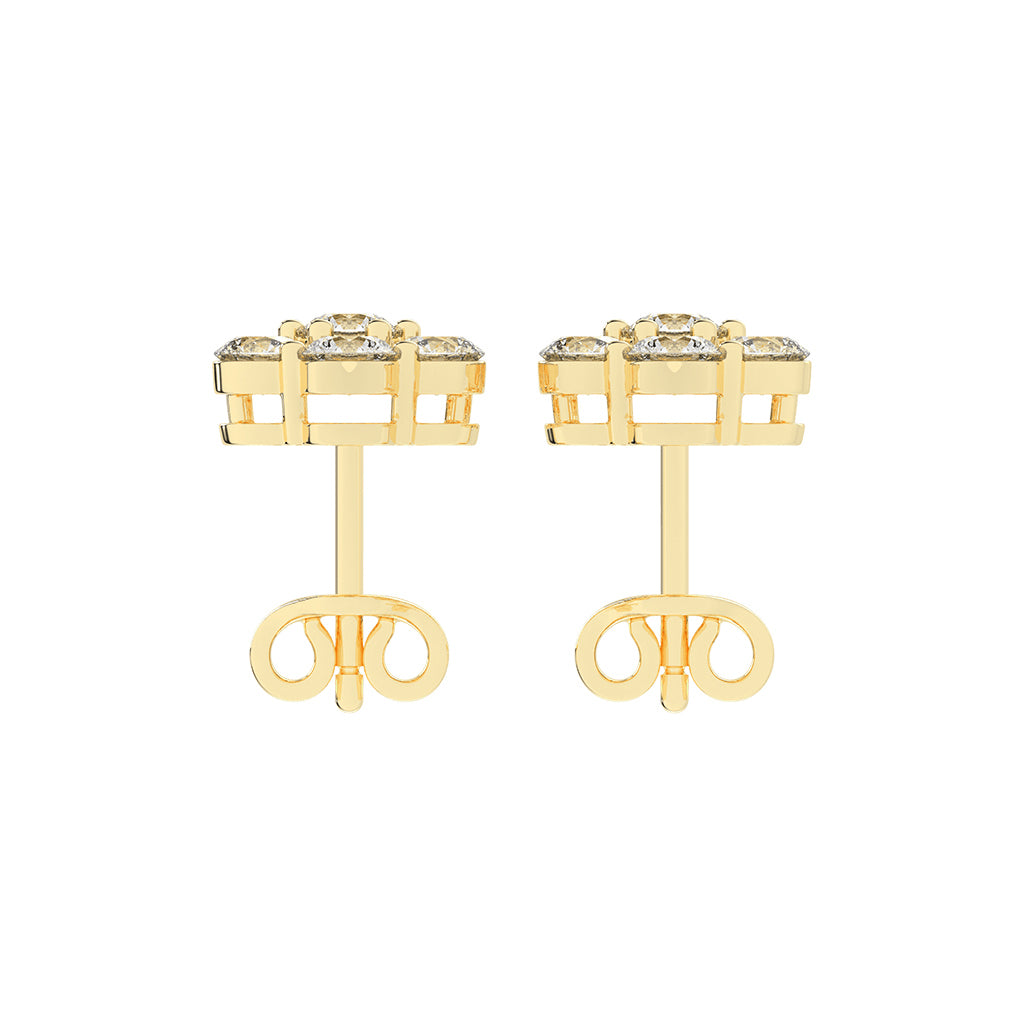 Cosmic Bloom Diamond Cluster Stud Earrings