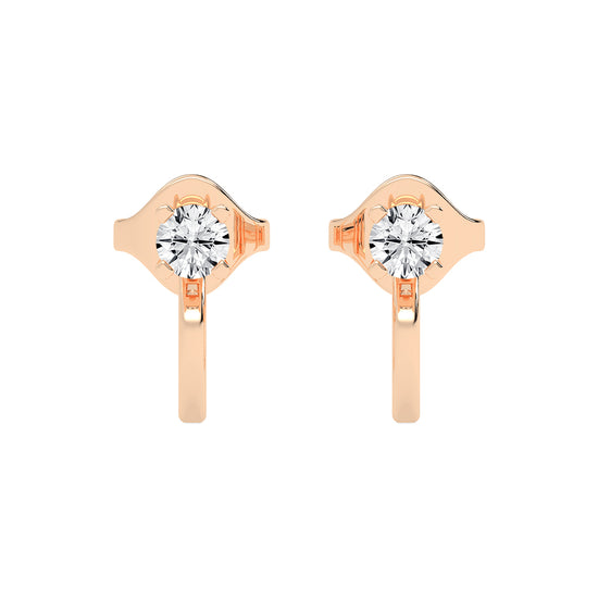 Modern Contours Round Diamond Earrings