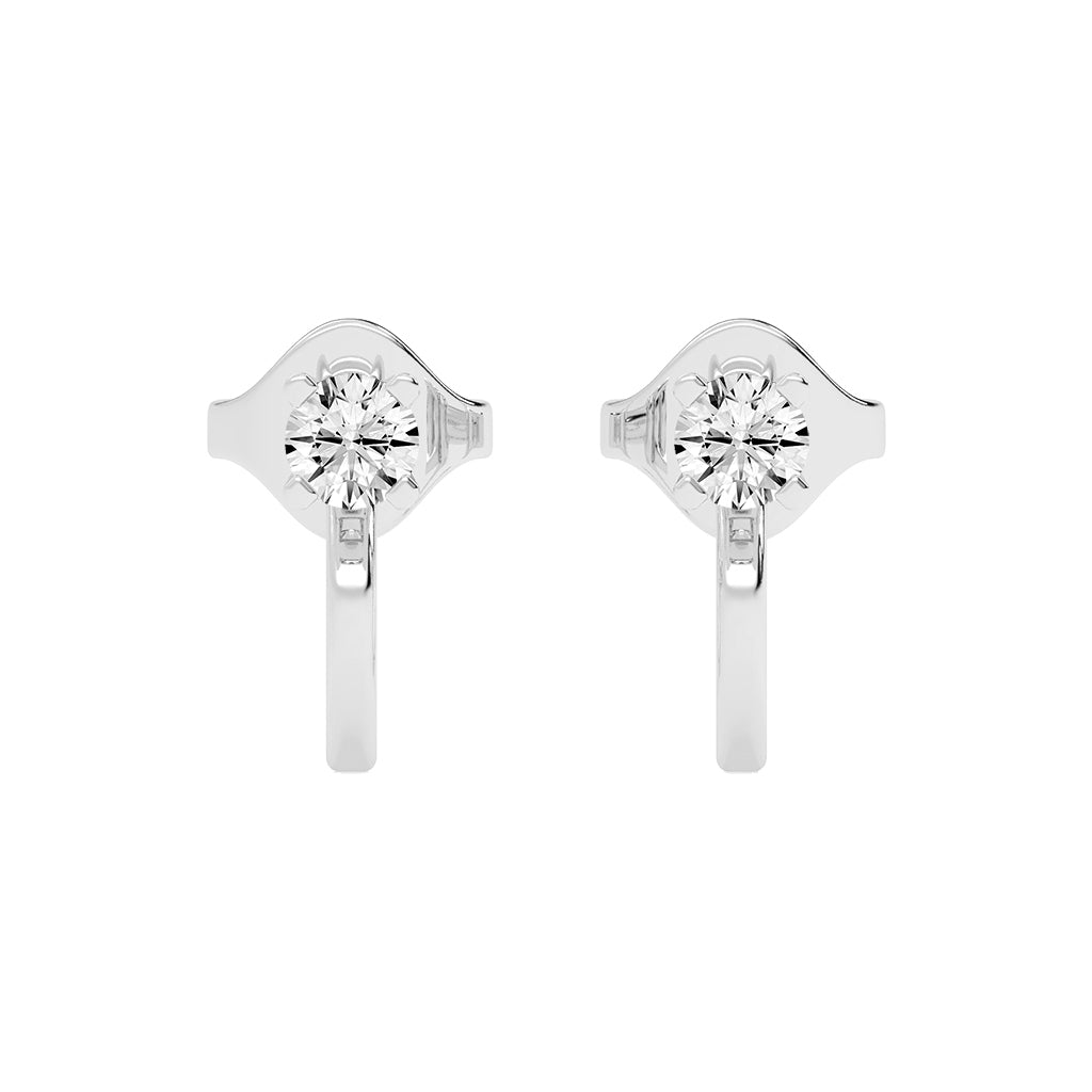 Modern Contours Round Diamond Earrings