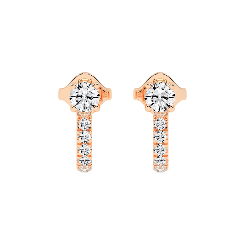 Convertible Brilliance Round Diamond Hoop Jacket Earrings