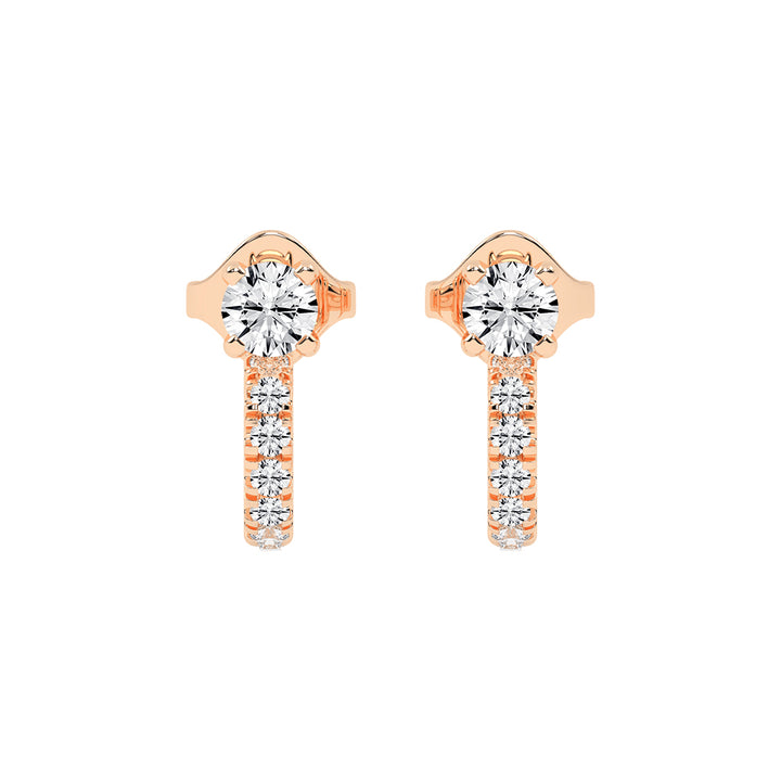 Convertible Brilliance Round Diamond Hoop Jacket Earrings