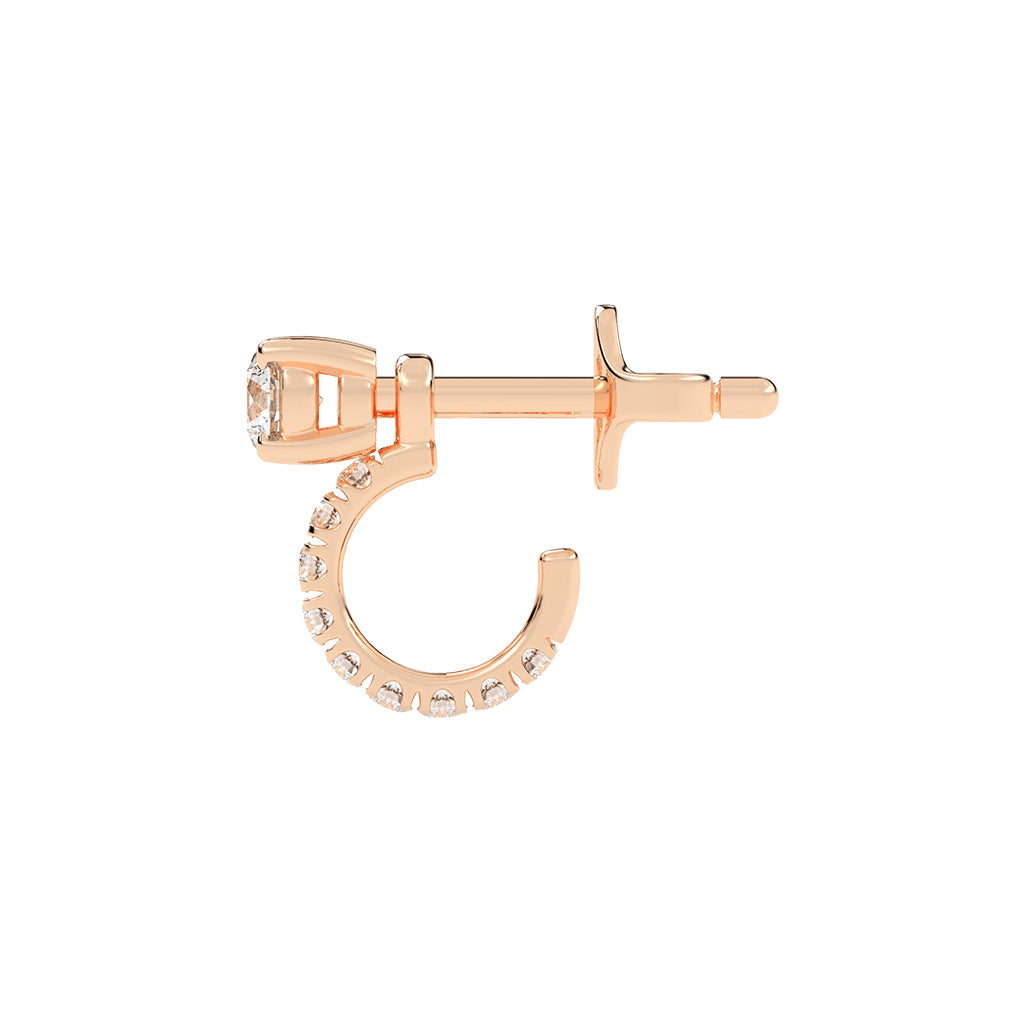 Convertible Brilliance Round Diamond Hoop Jacket Earrings