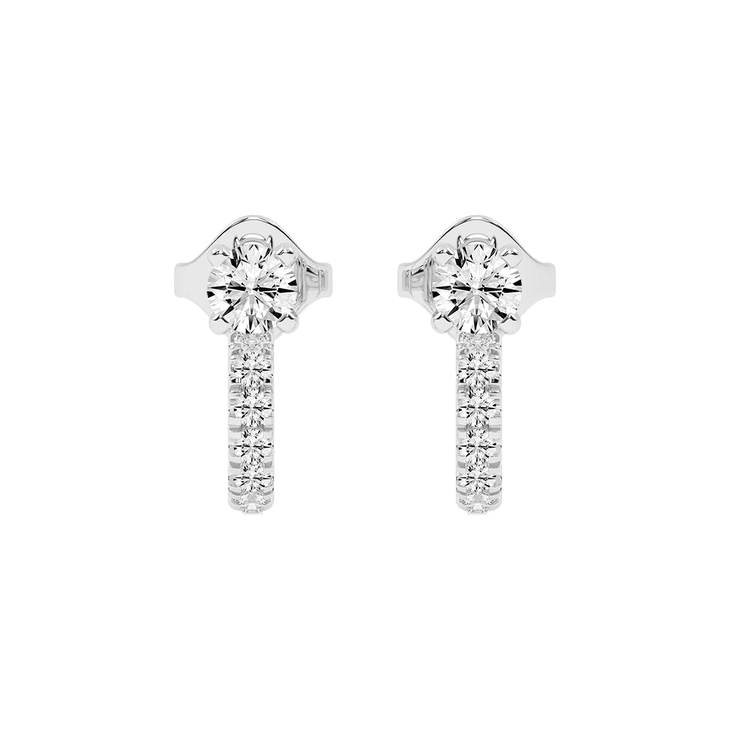 Convertible Brilliance Round Diamond Hoop Jacket Earrings