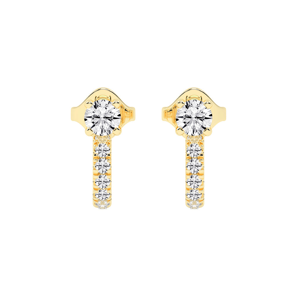 Convertible Brilliance Round Diamond Hoop Jacket Earrings