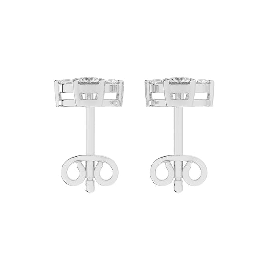 Ethereal Blossom Mixed Cut Diamond Cluster Studs