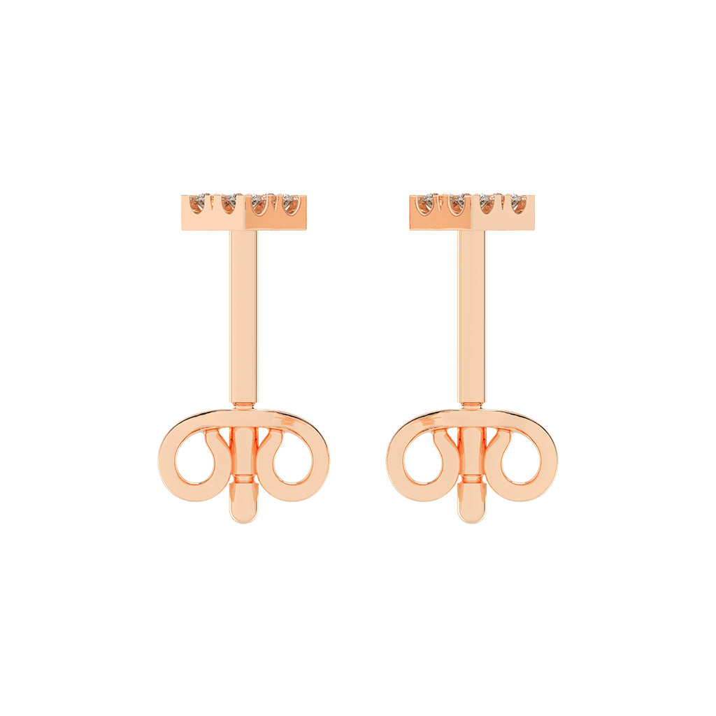 Pave Square Cluster Diamond Studs