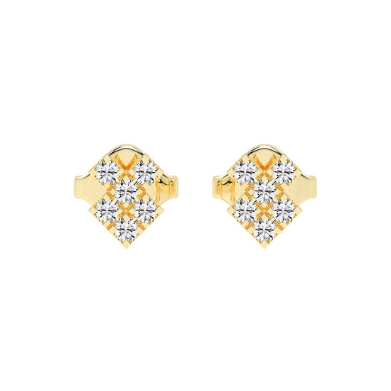 Pave Square Cluster Diamond Studs