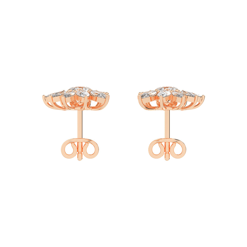 Celestial Bloom Radiating Marquise Diamond Studs