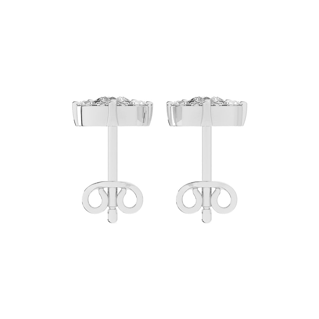 Elegant Petalette Round Marquise Diamond Studs