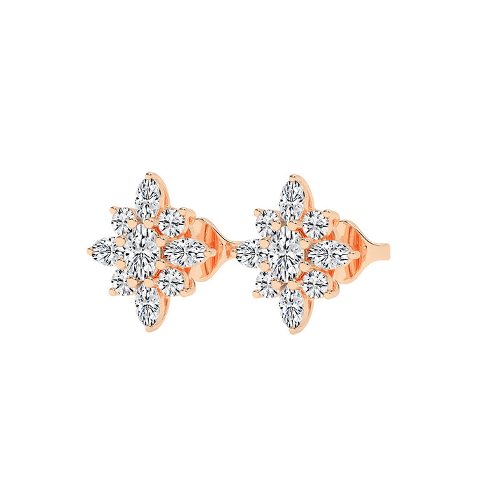 Radiant Petal Burst Mixed Cut Diamond Studs