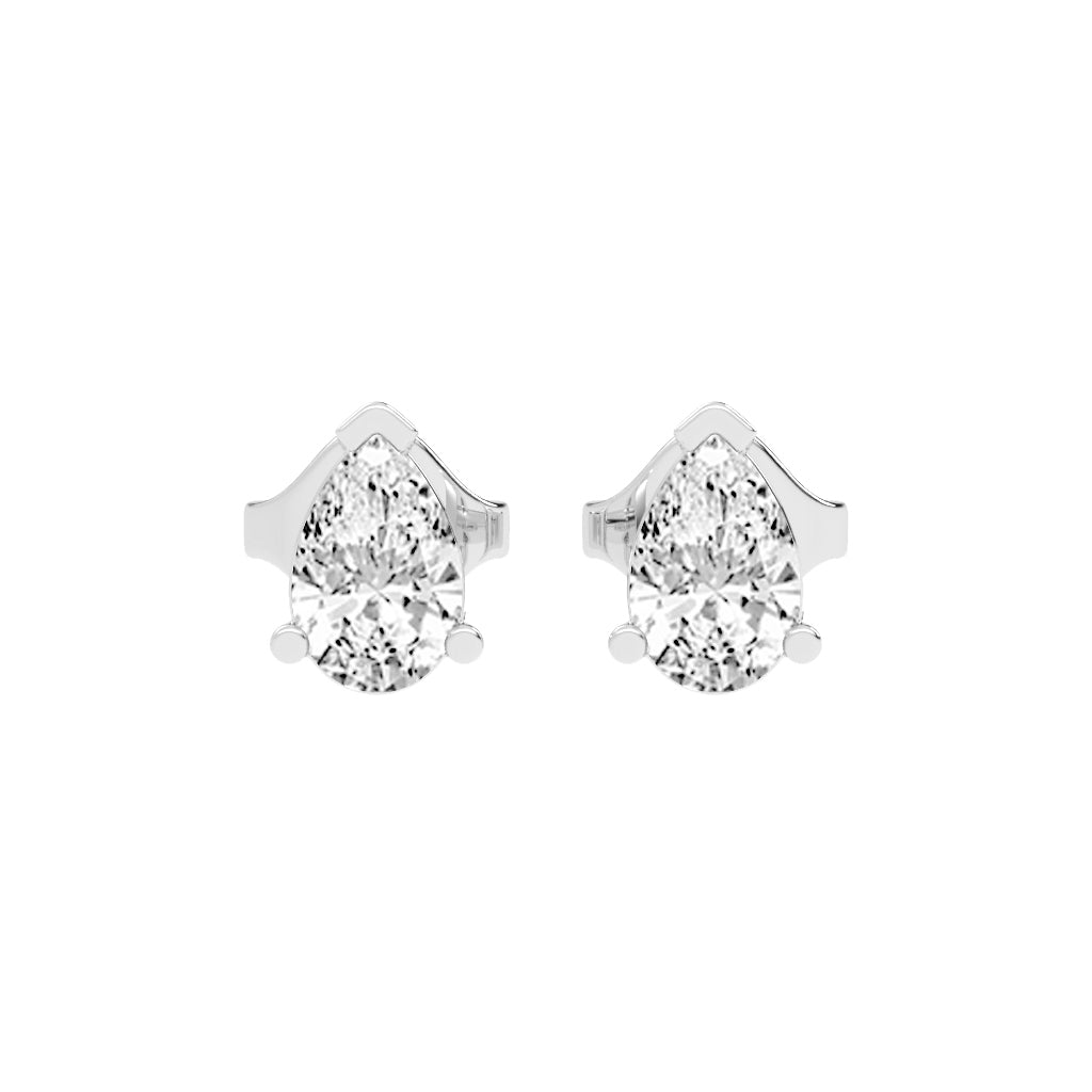 Timeless Elegance Pear Solitaire Diamond Studs