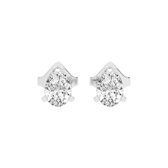 Timeless Elegance Pear Solitaire Diamond Studs