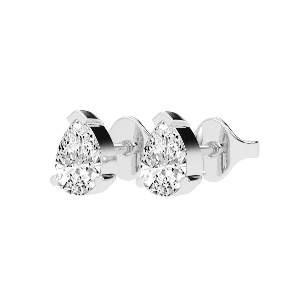 Timeless Elegance Pear Solitaire Diamond Studs
