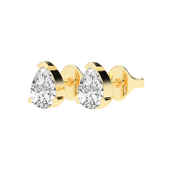 Timeless Elegance Pear Solitaire Diamond Studs
