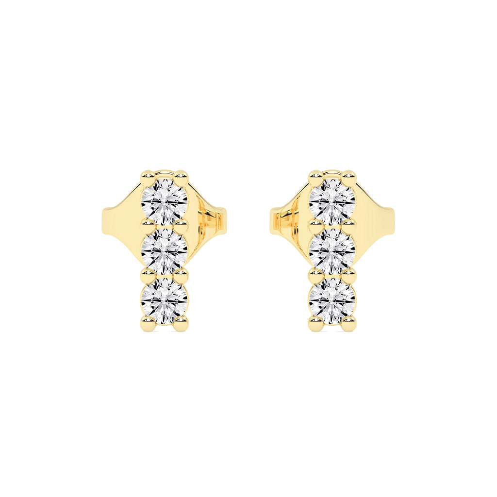 Celestial Triple Gemstone Studs