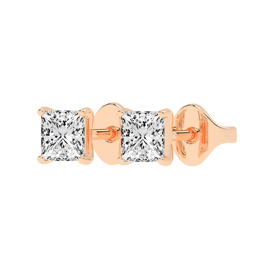 Princess-Cut Solitaire Studs