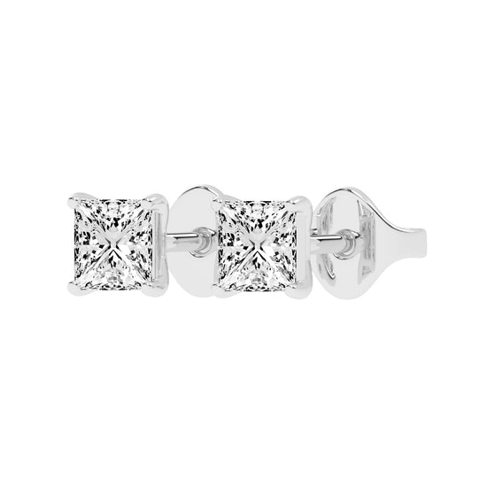 Princess-Cut Solitaire Studs