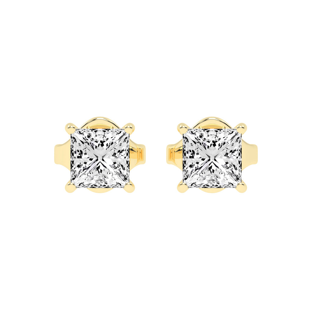 Princess-Cut Solitaire Studs