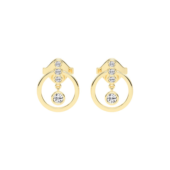 Dazzling Drop Halo Stud Earrings