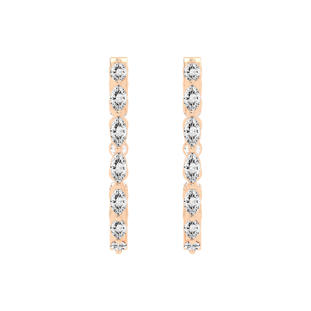 Mixed-Cut Eternity Hoop Earrings