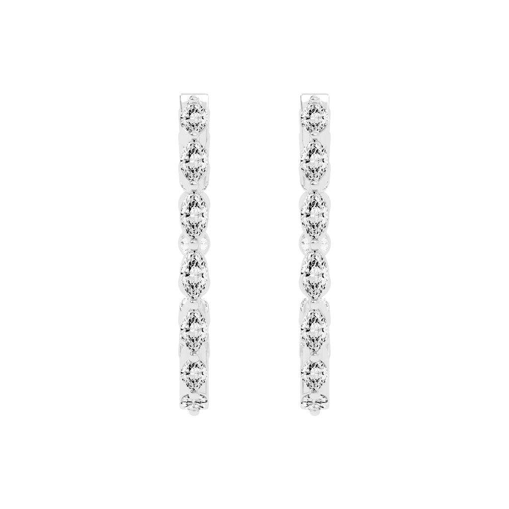 Mixed-Cut Eternity Hoop Earrings