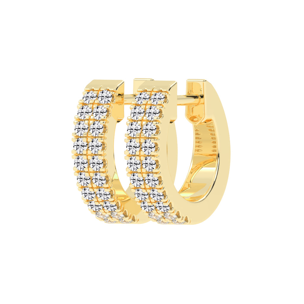 Multi-Row Pave Hoop Earrings