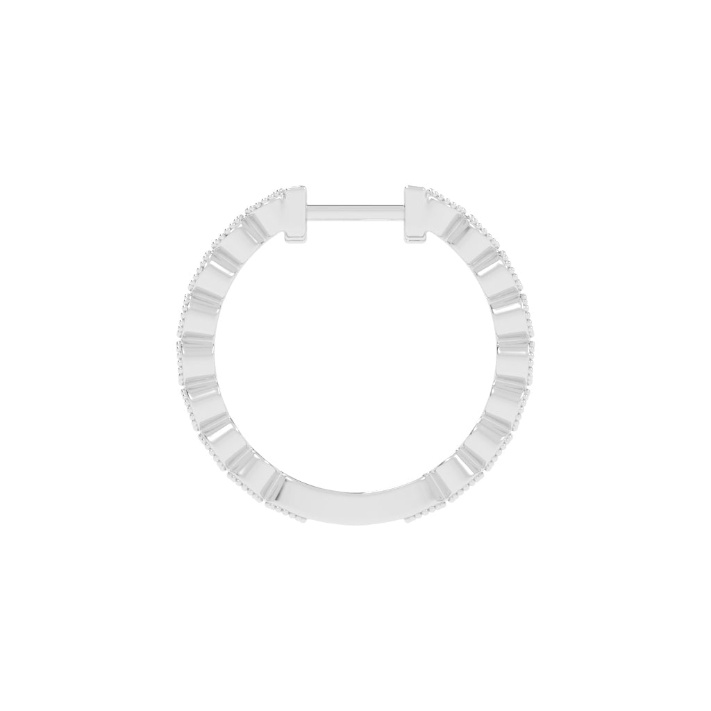 Beaded Frame Hoop Earrings