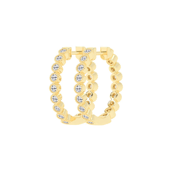 Beaded Frame Hoop Earrings