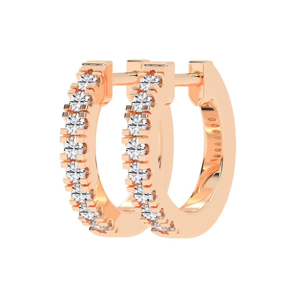 Elegant Pave Channel Hoop Earrings